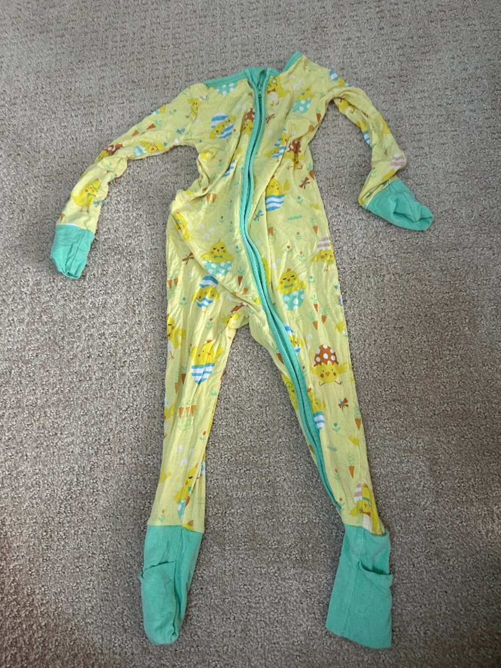 Little Sleepies Little Chicks Bamboo Convertible Footie Pajamas 18-24 Months